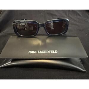 Karl Lagerfeld BlueRectangular Sunglasses with Case